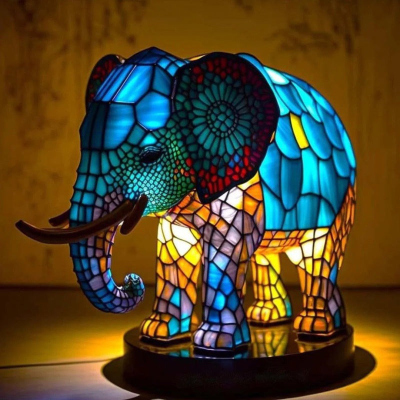 2024 3D Colored Animal Light Desk Lamp Animal Series Decorative Night Light Animal Elephant Owl Cat Vintage Table Lamp Home Decoration